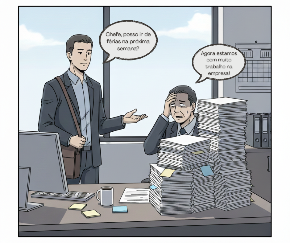 Chefe e funcionário no escritório